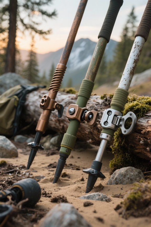trekking pole locking mechanisms